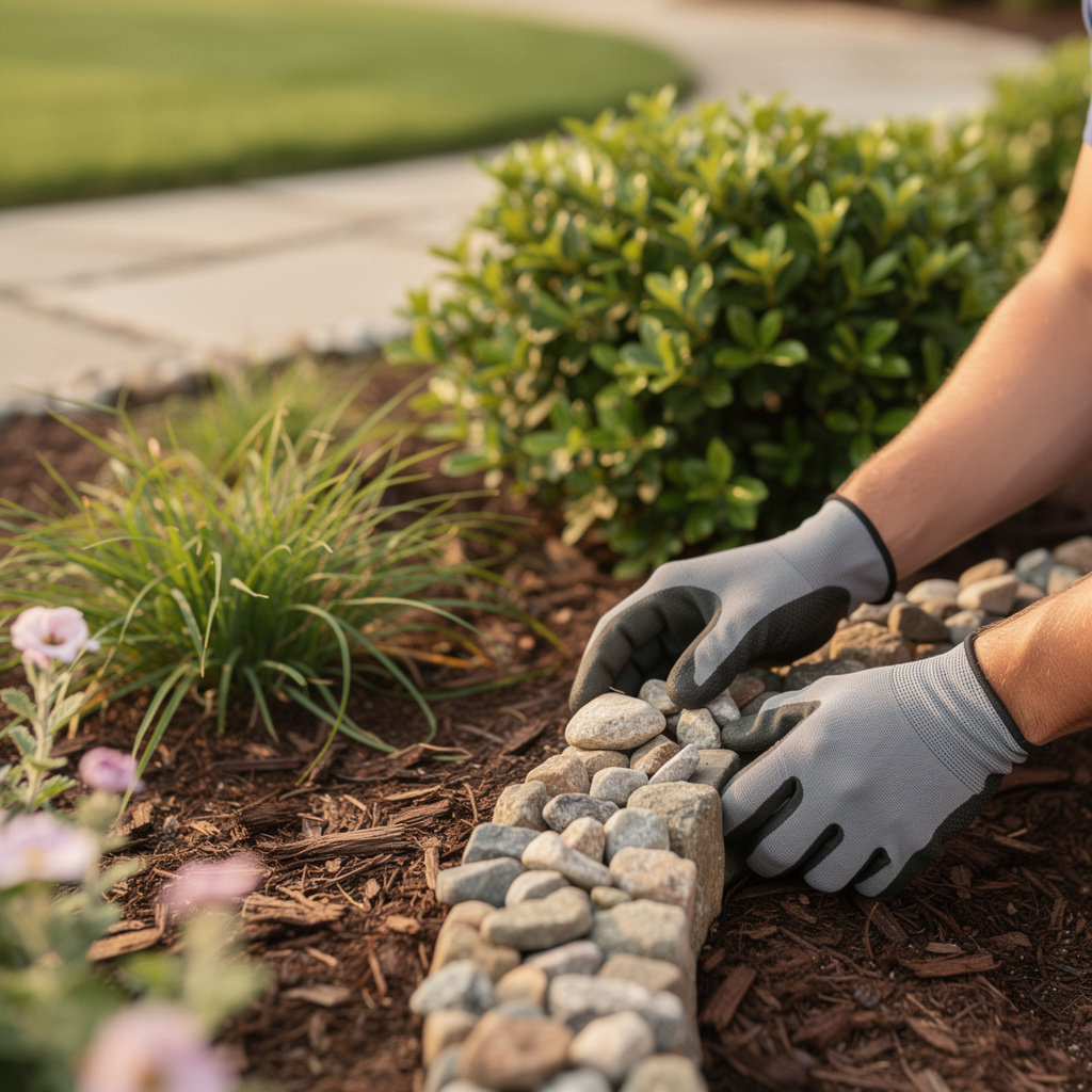 Serenity Landscape Design residential garden project in Belton MO featuring custom patio and lush plantings